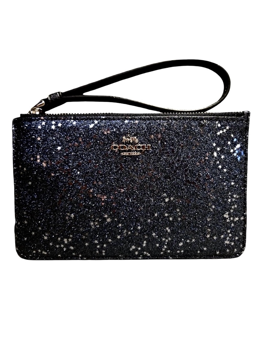 COACH NWT Star Glitter Small Wristlet
Black Zip-Top Closure